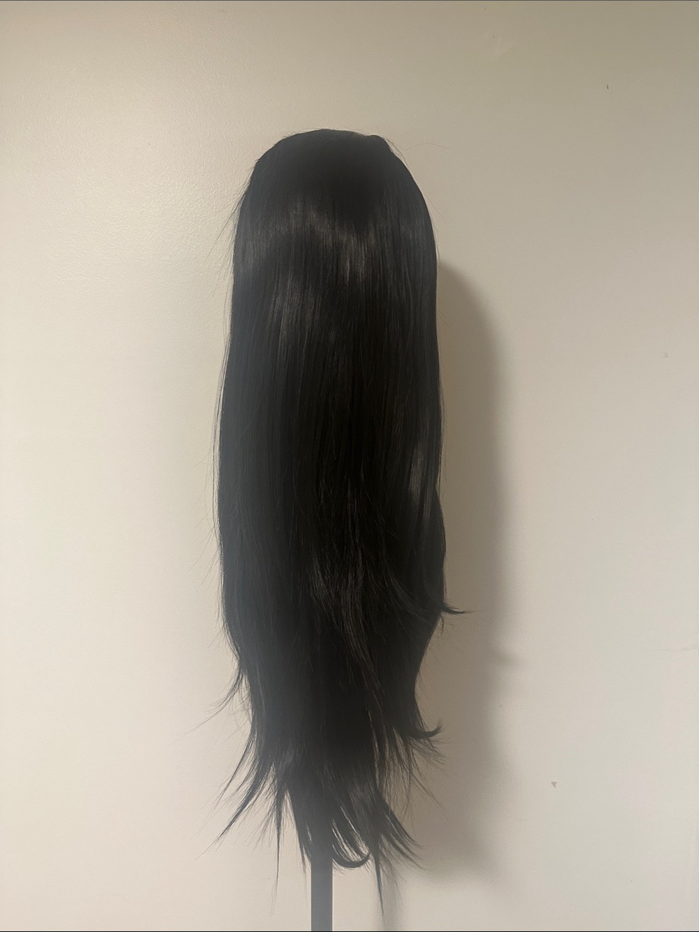 Black Straight Long Synthetic Hair Wig With Lace Front